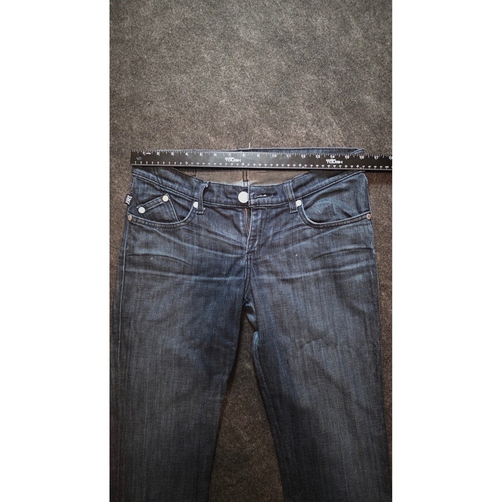 Rock & Republic Womens Dark Wash Straight Leg Jeans Studded R Logo Blue Denim 29